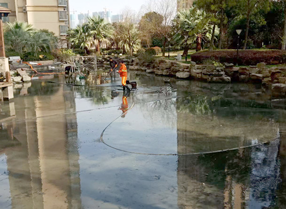 洪雅景观池淤泥清理